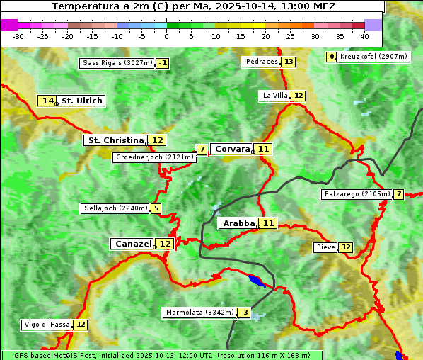 Temperatur, 14. 10. 2025