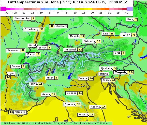 Temperatur, 19. 11. 2024