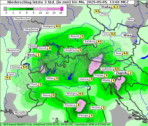 Niederschlag, 5. 5. 2025