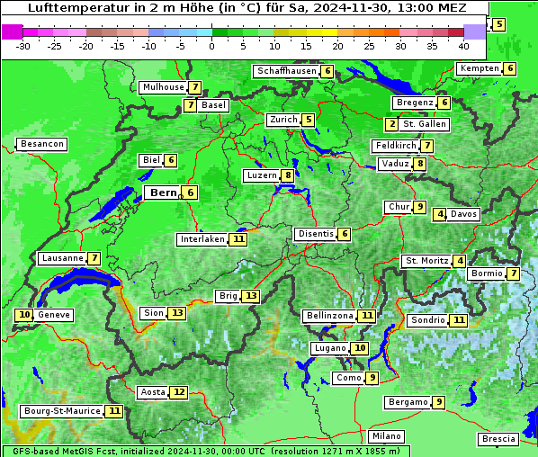 Temperatur, 30. 11. 2024