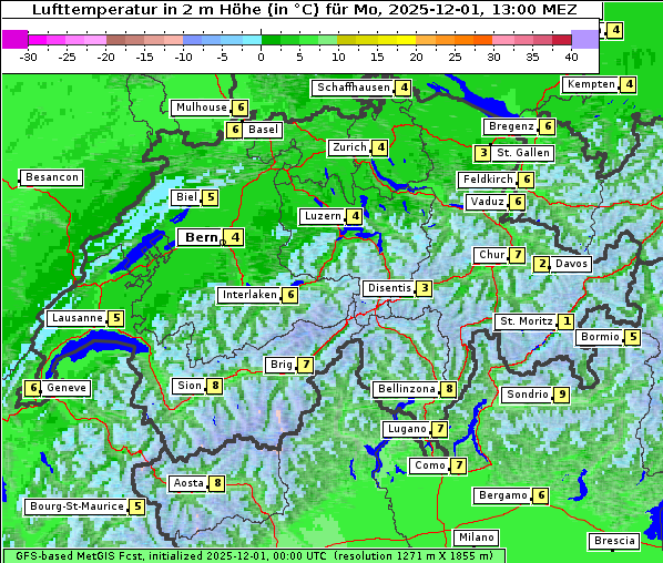 Temperatur, 1. 12. 2025