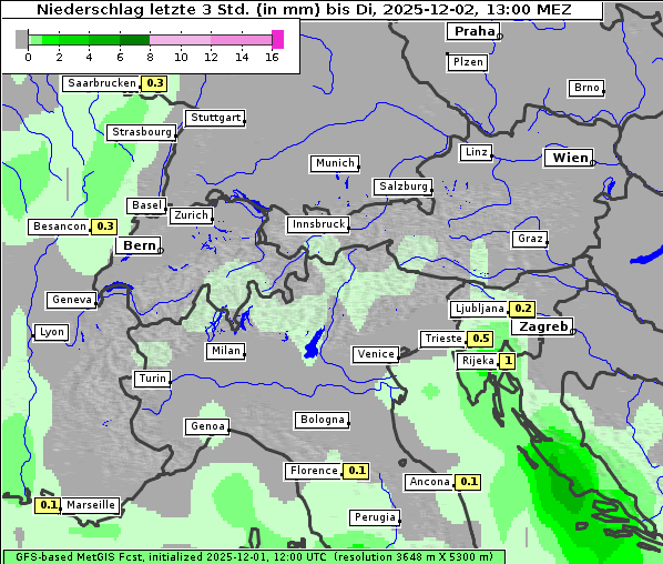 Niederschlag, 2. 12. 2025