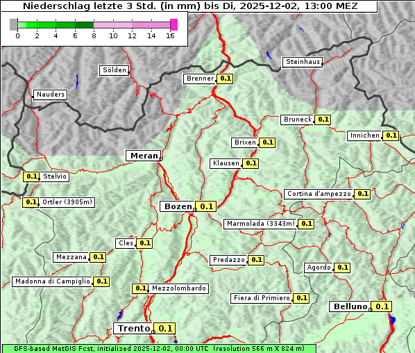 Niederschlag, 2. 12. 2025