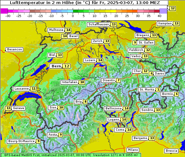 Temperatur, 7. 3. 2025