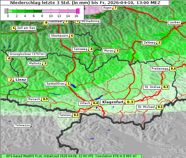 Niederschlag, 10. 4. 2026