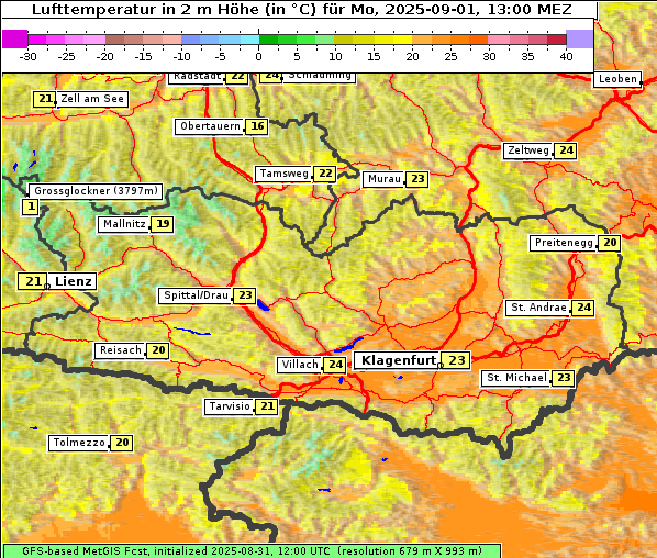 Temperatur, 1. 9. 2025