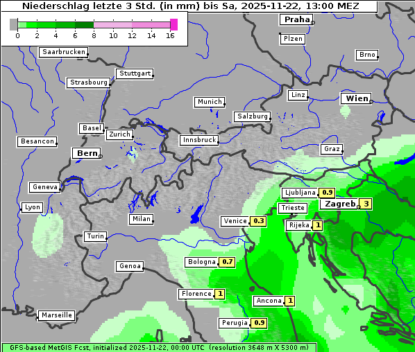 Niederschlag, 22. 11. 2025