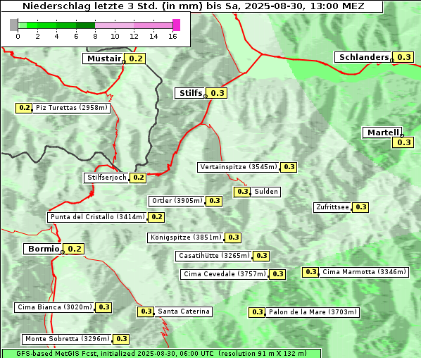 Niederschlag, 30. 8. 2025