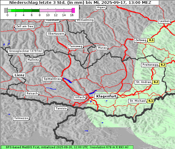 Niederschlag, 17. 9. 2025