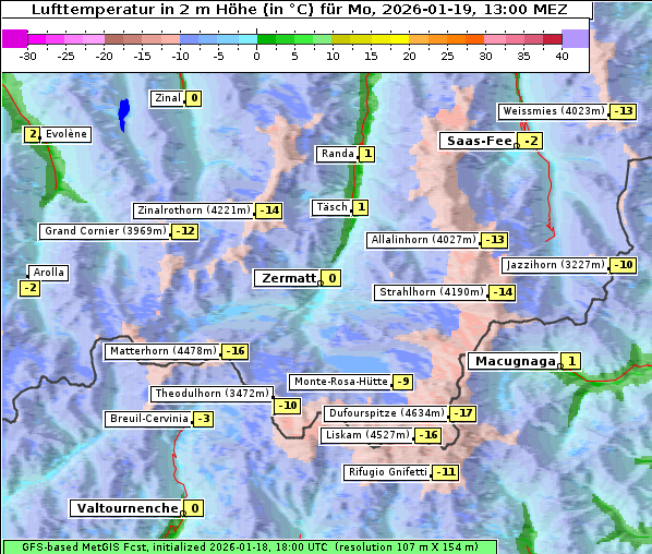 Temperatur, 19. 1. 2026