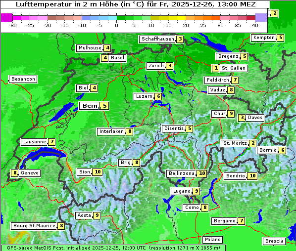 Temperatur, 26. 12. 2025