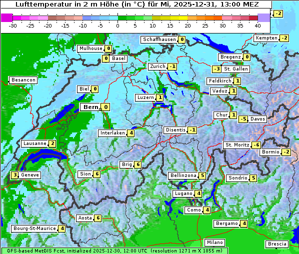 Temperatur, 31. 12. 2025