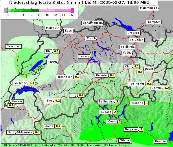 Niederschlag, 27. 8. 2025