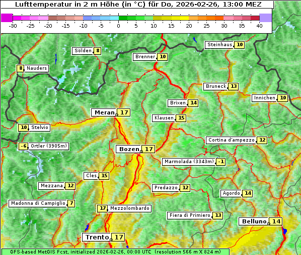 Temperatur, 26. 2. 2026