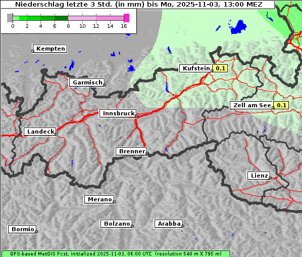 Niederschlag, 3. 11. 2025