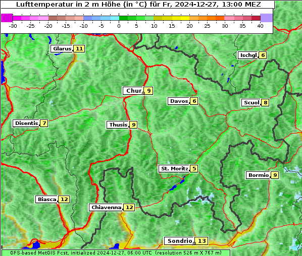 Temperatur, 27. 12. 2024