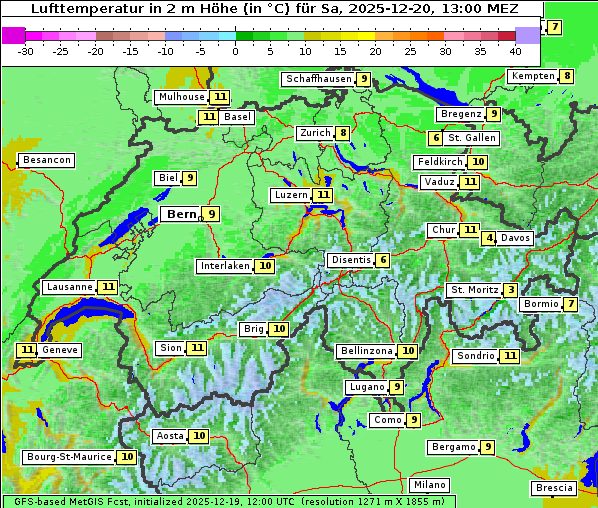 Temperatur, 20. 12. 2025