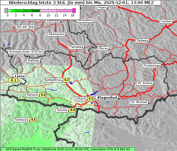 Niederschlag, 1. 12. 2025