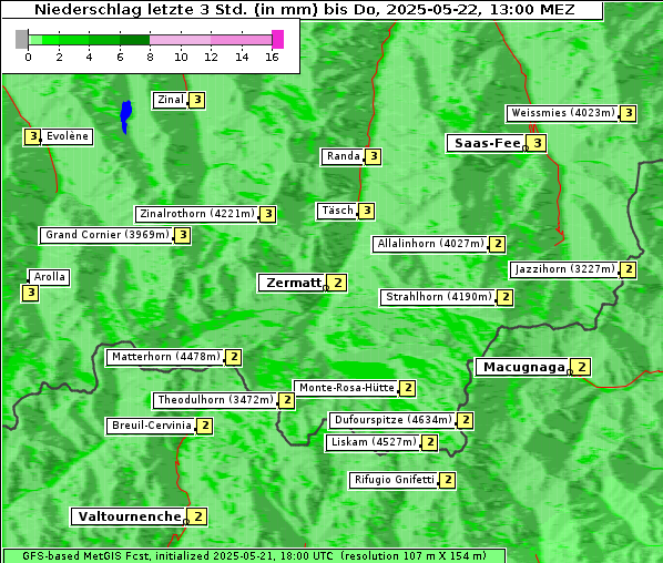 Niederschlag, 22. 5. 2025