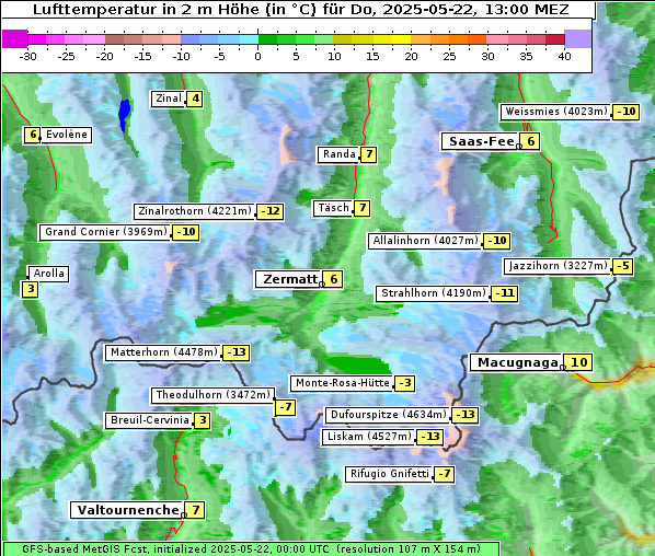 Temperatur, 22. 5. 2025