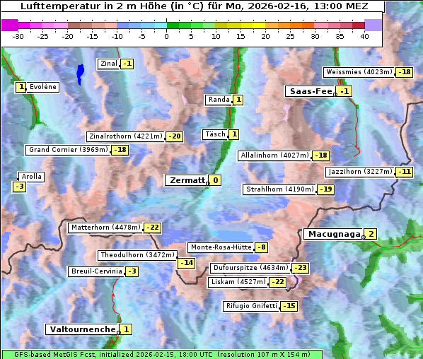 Temperatur, 16. 2. 2026