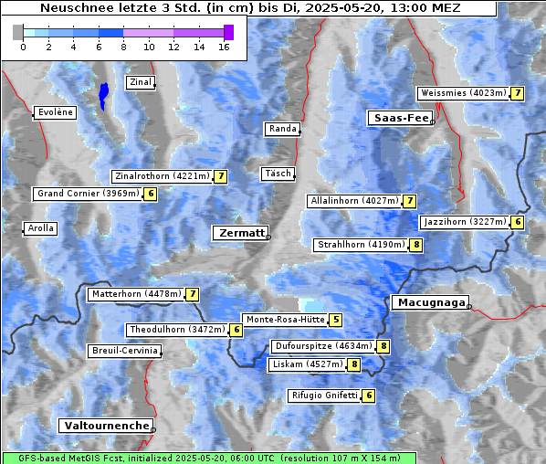 Neuschnee, 20. 5. 2025