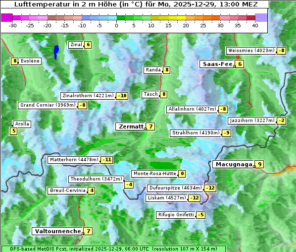 Temperatur, 29. 12. 2025
