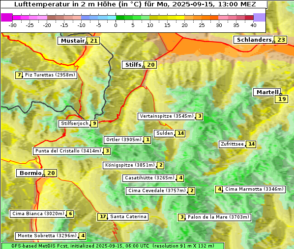 Temperatur, 15. 9. 2025