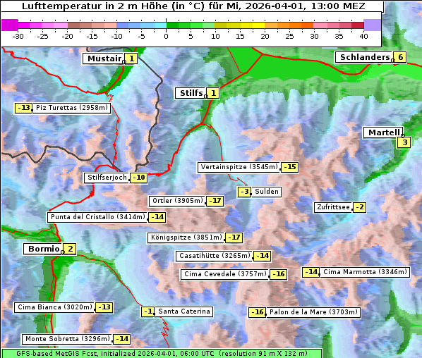 Temperatur, 1. 4. 2026