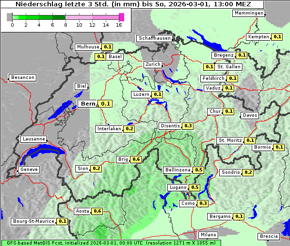 Niederschlag, 1. 3. 2026