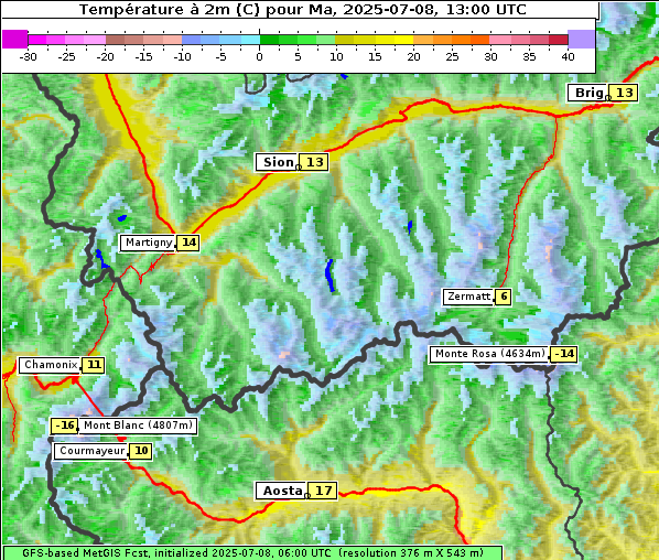 Temperatur, 8. 7. 2025