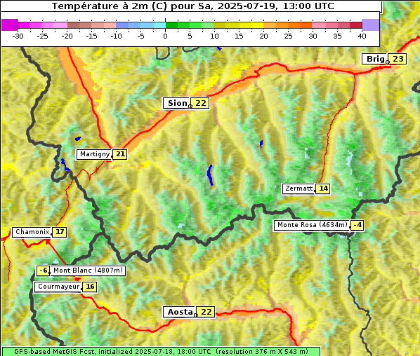 Temperatur, 19. 7. 2025