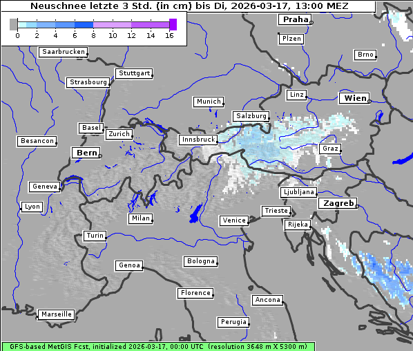 Neuschnee, 17. 3. 2026