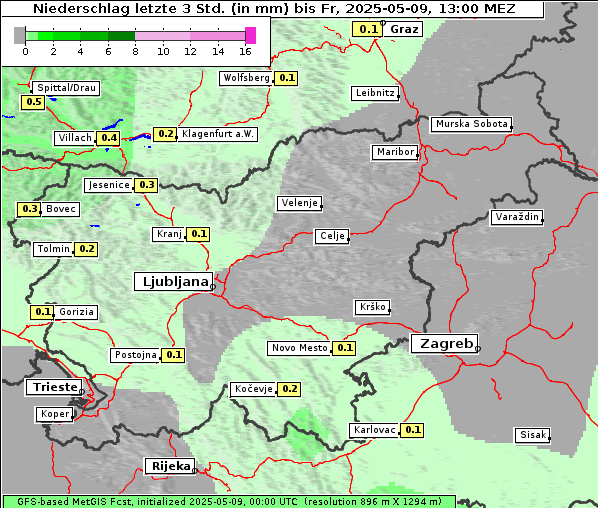 Niederschlag, 9. 5. 2025