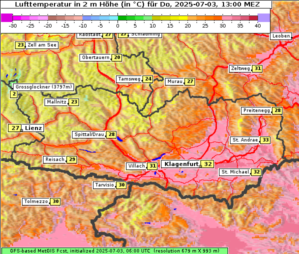Temperatur, 3. 7. 2025