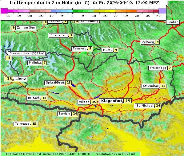 Temperatur, 10. 4. 2026