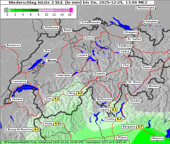 Niederschlag, 25. 12. 2025
