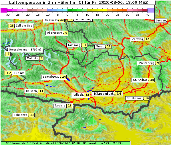Temperatur, 6. 3. 2026