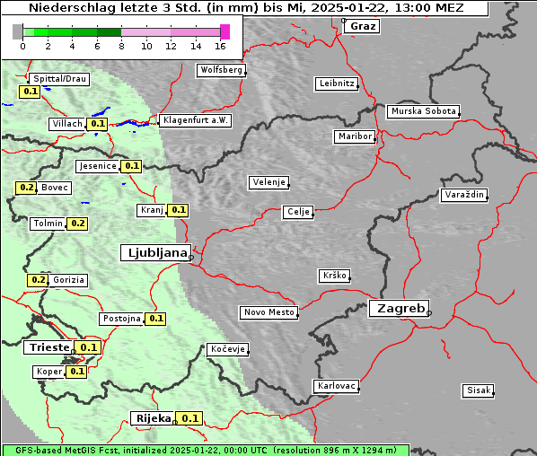 Niederschlag, 22. 1. 2025