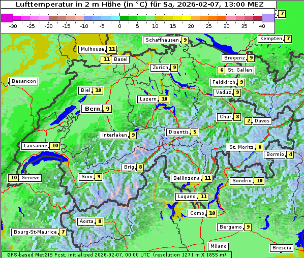 Temperatur, 7. 2. 2026