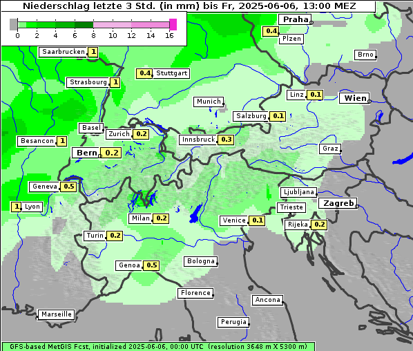 Niederschlag, 6. 6. 2025