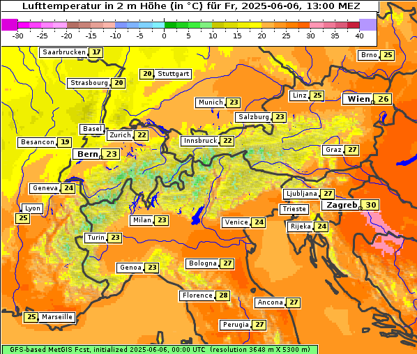 Temperatur, 6. 6. 2025