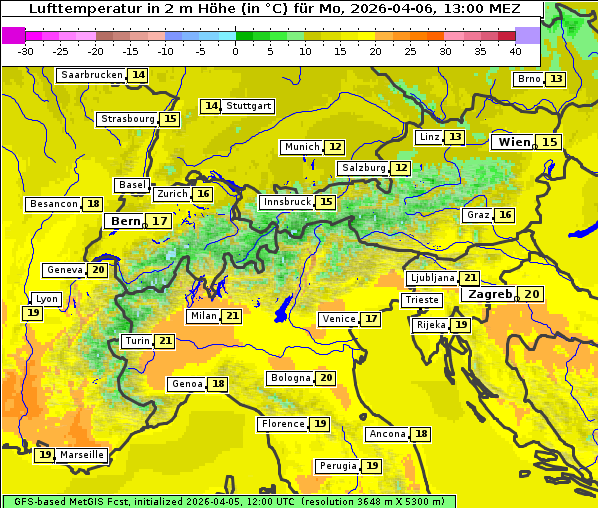 Temperatur, 6. 4. 2026