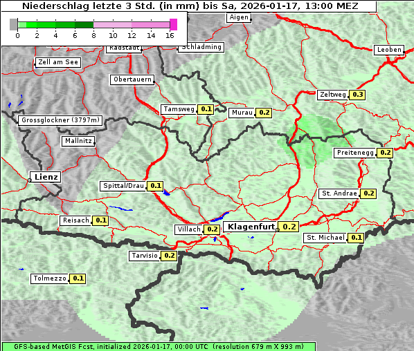 Niederschlag, 17. 1. 2026