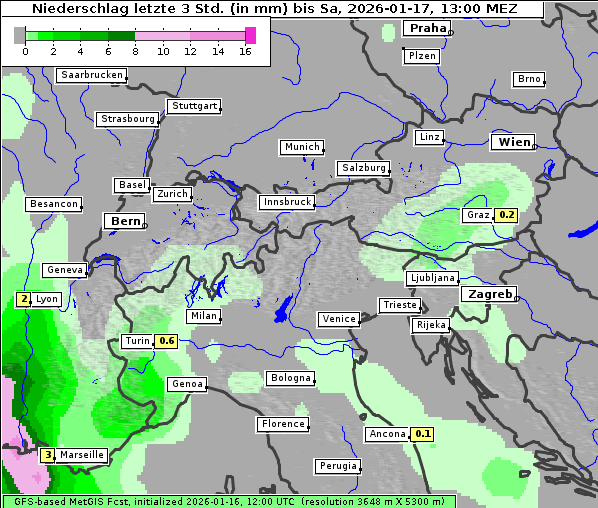 Niederschlag, 17. 1. 2026
