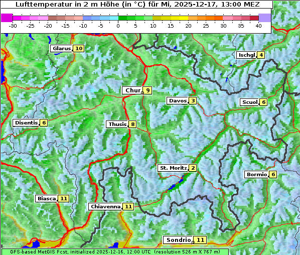Temperatur, 17. 12. 2025