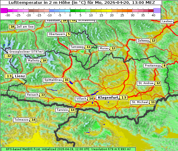 Temperatur, 20. 4. 2026