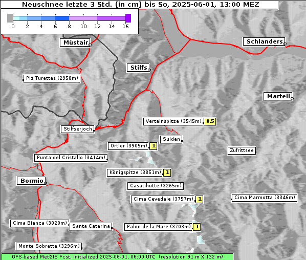 Neuschnee, 1. 6. 2025