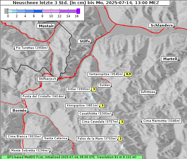 Neuschnee, 14. 7. 2025