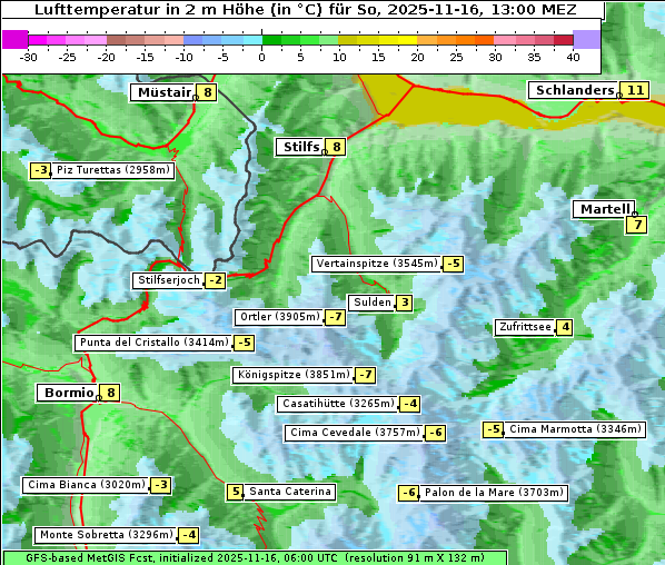 Temperatur, 16. 11. 2025
